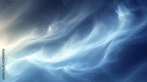 Abstract blue and white swirling smoke.