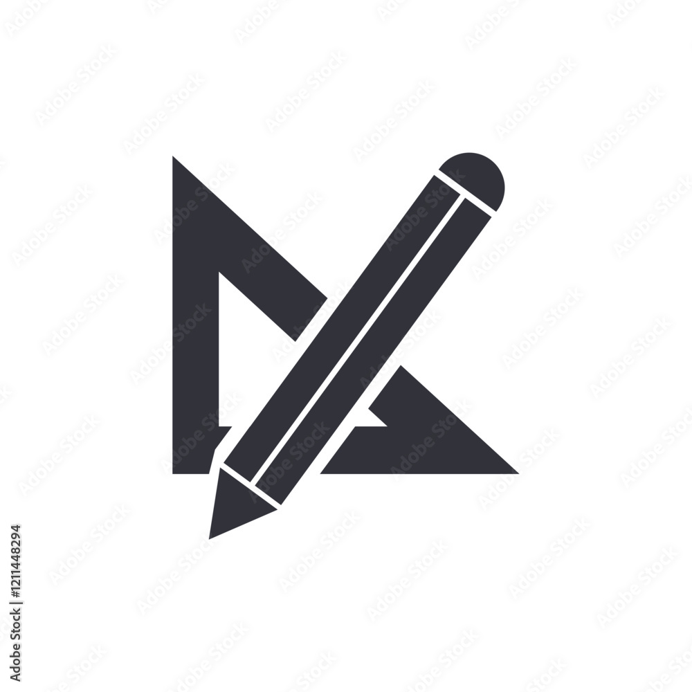 Pencil and ruler solid icons, minimalist vector illustration ,simple transparent graphic element .Isolated on white background Pencil and ruler solid icons, minimalist vector illustration ,simple transparent graphic element .Isolated on white background