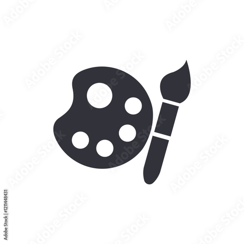 Paint brush solid icons, minimalist vector illustration ,simple transparent graphic element .Isolated on white background