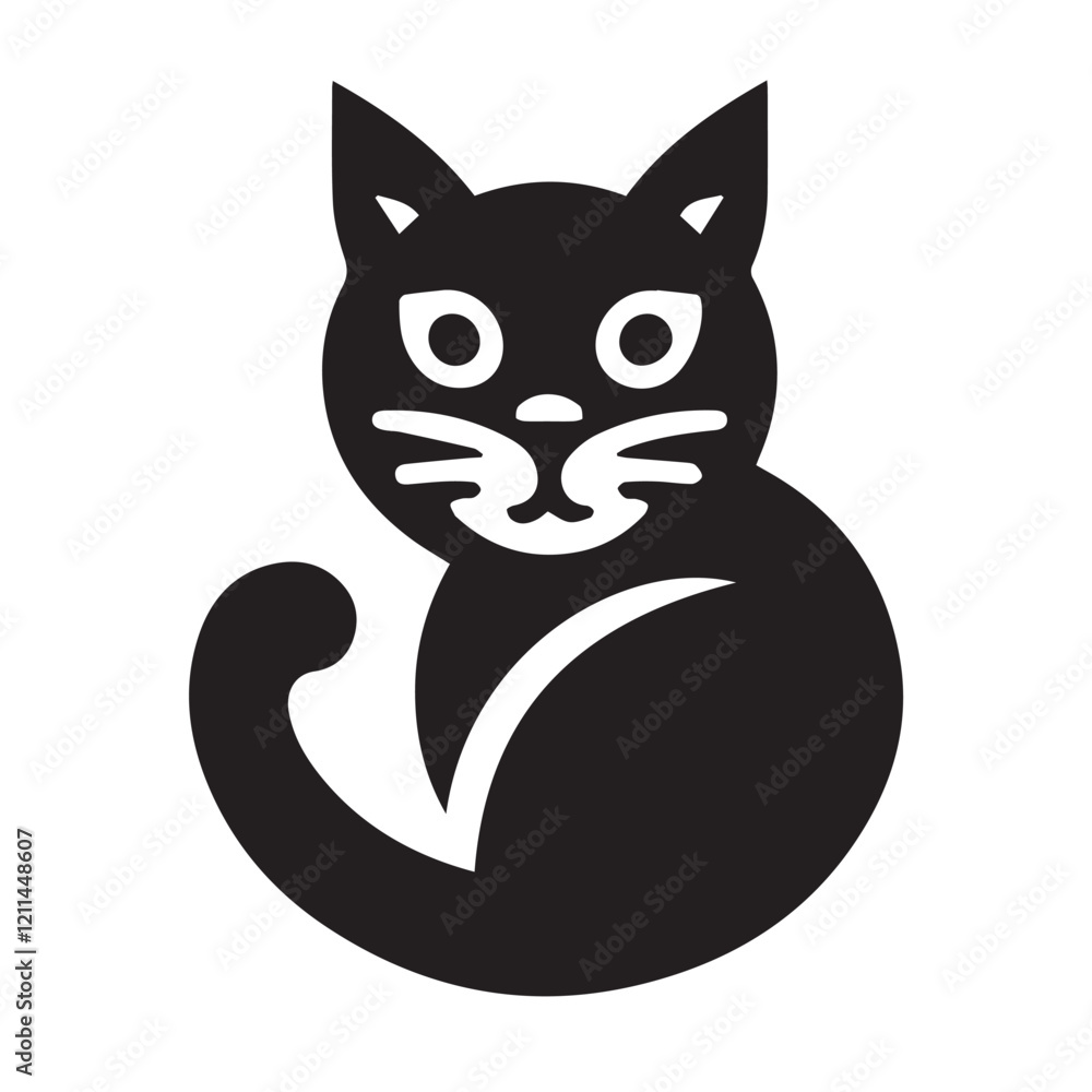 Cute Black Cat Silhouette, Perfect for Pet Lovers Cute Black Cat Silhouette, Perfect for Pet Lovers