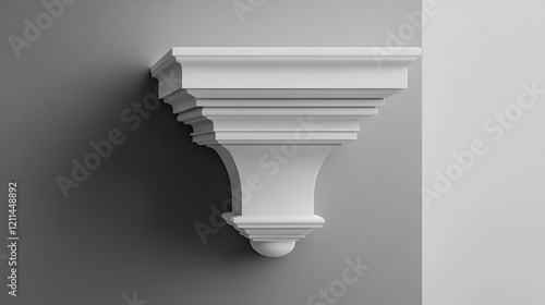 White Architectural Corner Molding Design Element photo