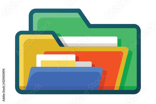 A vibrant collection of folders organized in a visually appealing layout Folder set icon