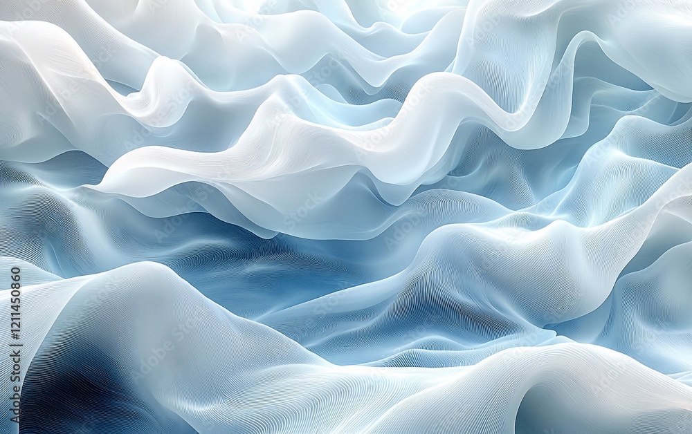Obraz premium Abstract blue and white fabric waves.
