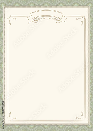 Light beige classic retro certificate of achievement paper template