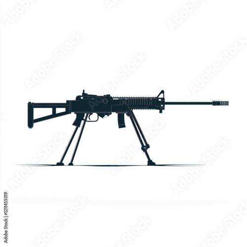 side view of a minimalist machine gun