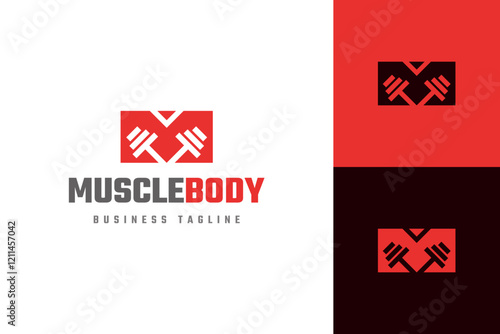gym fitness m letter logo vector