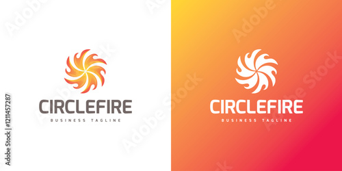 circle flame logo vector