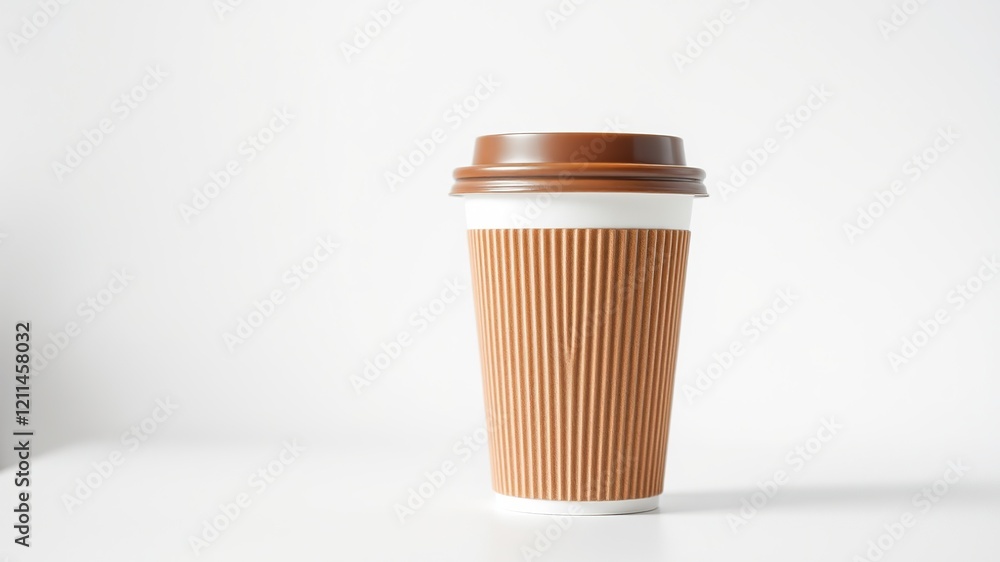 Eco-Friendly Takeout Coffee Cup - Stylish Brown Lid Eco-Friendly Takeout Coffee Cup - Stylish Brown Lid