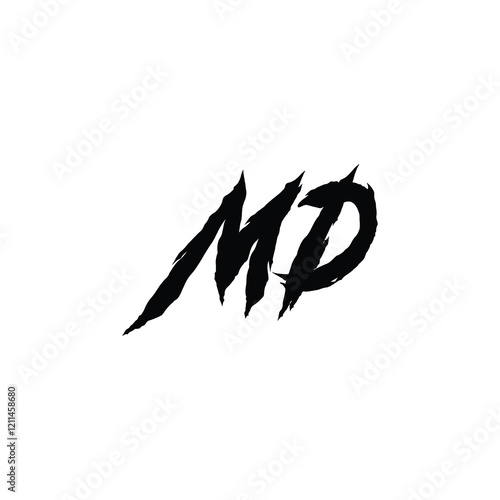 MD monogram logo design letter text name symbol monochrome logotype alphabet character simple logo