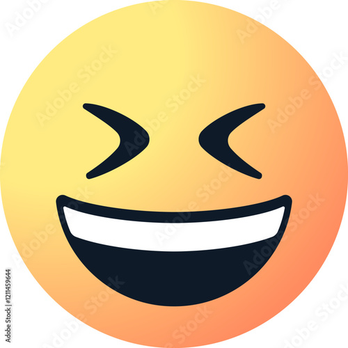 smile emoji face with squinting eyes and a wide smile. grinning Smiling emoticon with open mouth and tightly elosed eyes, laughing emotion