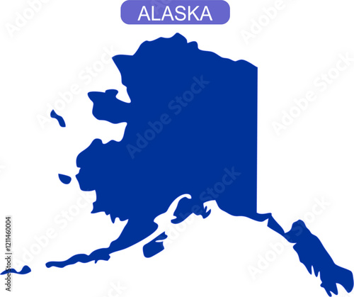 Maps of Alaska outline in solid color