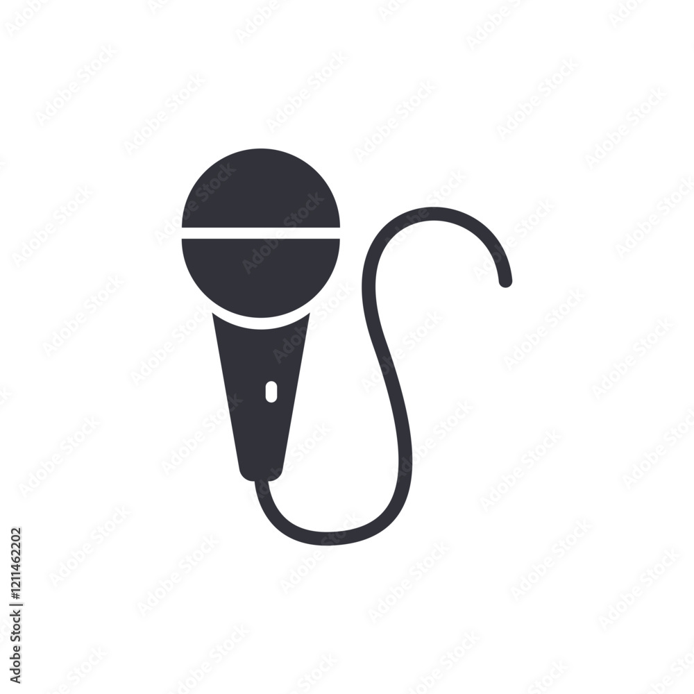 Microphone solid icons, minimalist vector illustration ,simple transparent graphic element .Isolated on white background Microphone solid icons, minimalist vector illustration ,simple transparent graphic element .Isolated on white background