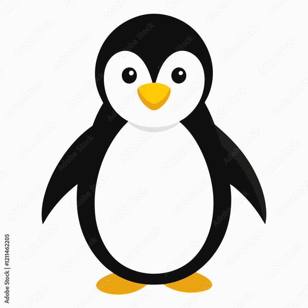 Obraz premium Simple Penguin Silhouette on White