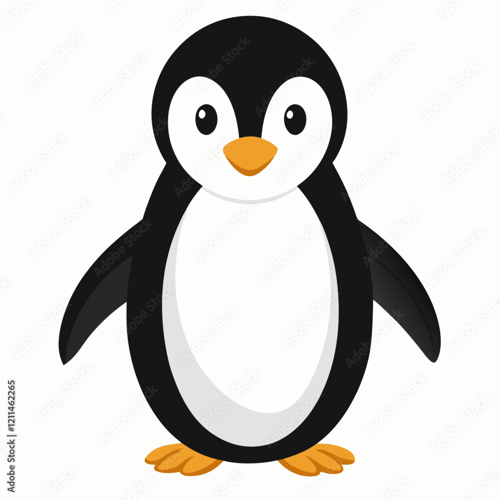 Obraz premium Simple Penguin Silhouette on White