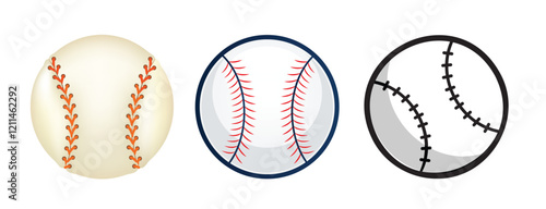 Baseball. Baseball accessories. Ball isolated on white background.