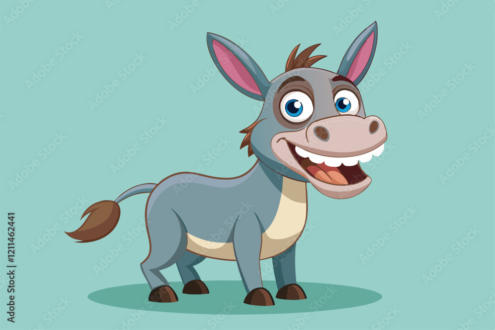 A smiling donkey character with big eyes displays its cheerful nature in a playful design Funny donkey cartoon character A smiling donkey character with big eyes displays its cheerful nature in a playful design Funny donkey cartoon character