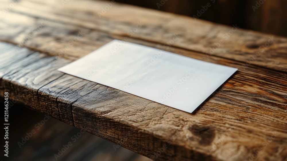 Fototapeta premium Vintage paycheck on rustic wooden table