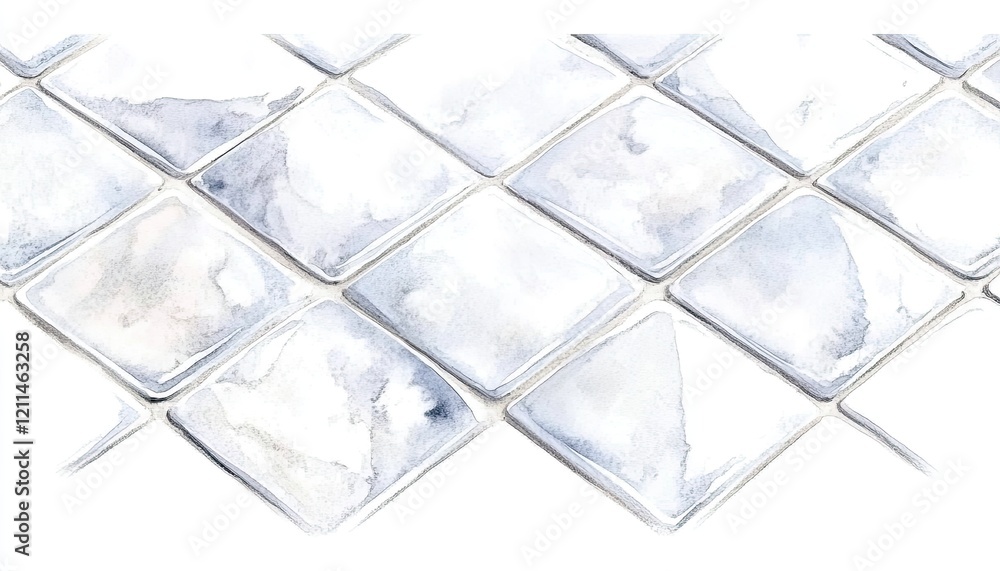 Abstract watercolor pattern featuring diamond-shaped tiles in soft blue and white tones, ideal for backgrounds Abstract watercolor pattern featuring diamond-shaped tiles in soft blue and white tones, ideal for backgrounds
