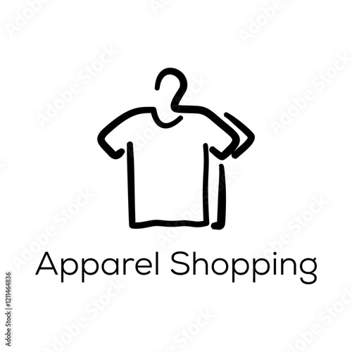 Apparel Shopping Icon – Shirt Representing Clothing and Fashion Purchases- Vector Hand Drawn Icons