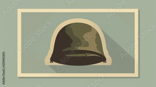 Modern Military Helmet War Design in Flat Vector Illustration photo