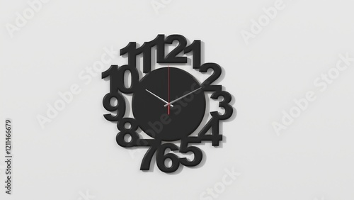 wall clock 4K stock image 3d rendering