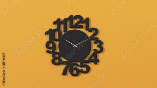 wall clock 4K stock image 3d rendering