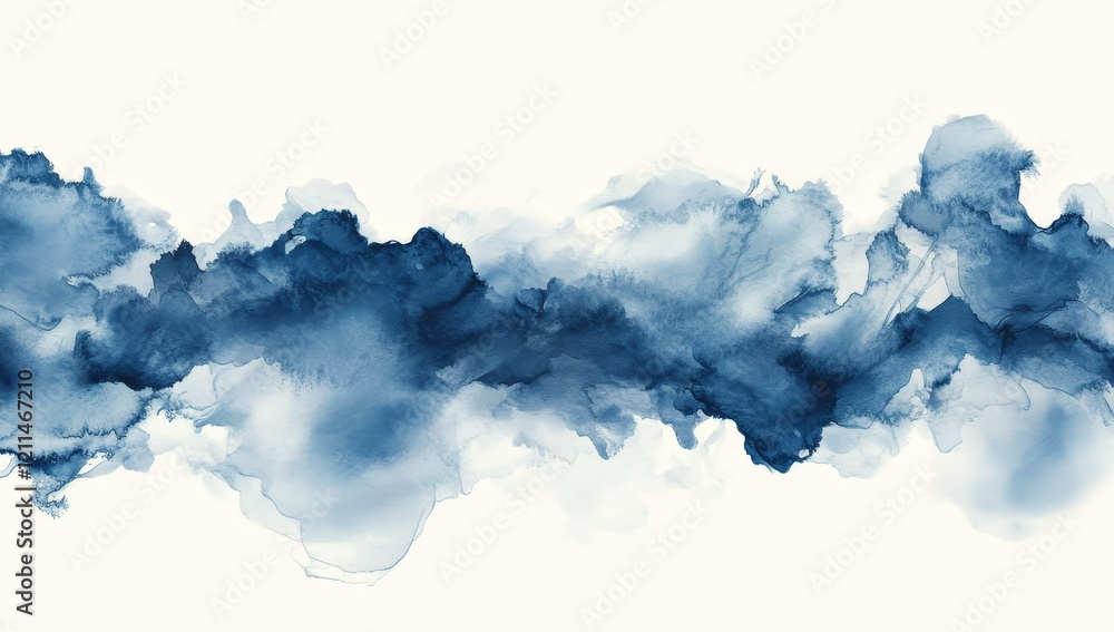 Fototapeta premium Abstract blue watercolor wash texture background. (1)