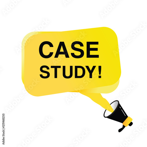 Case study banner flat vector label, sign. vector illustration design element.