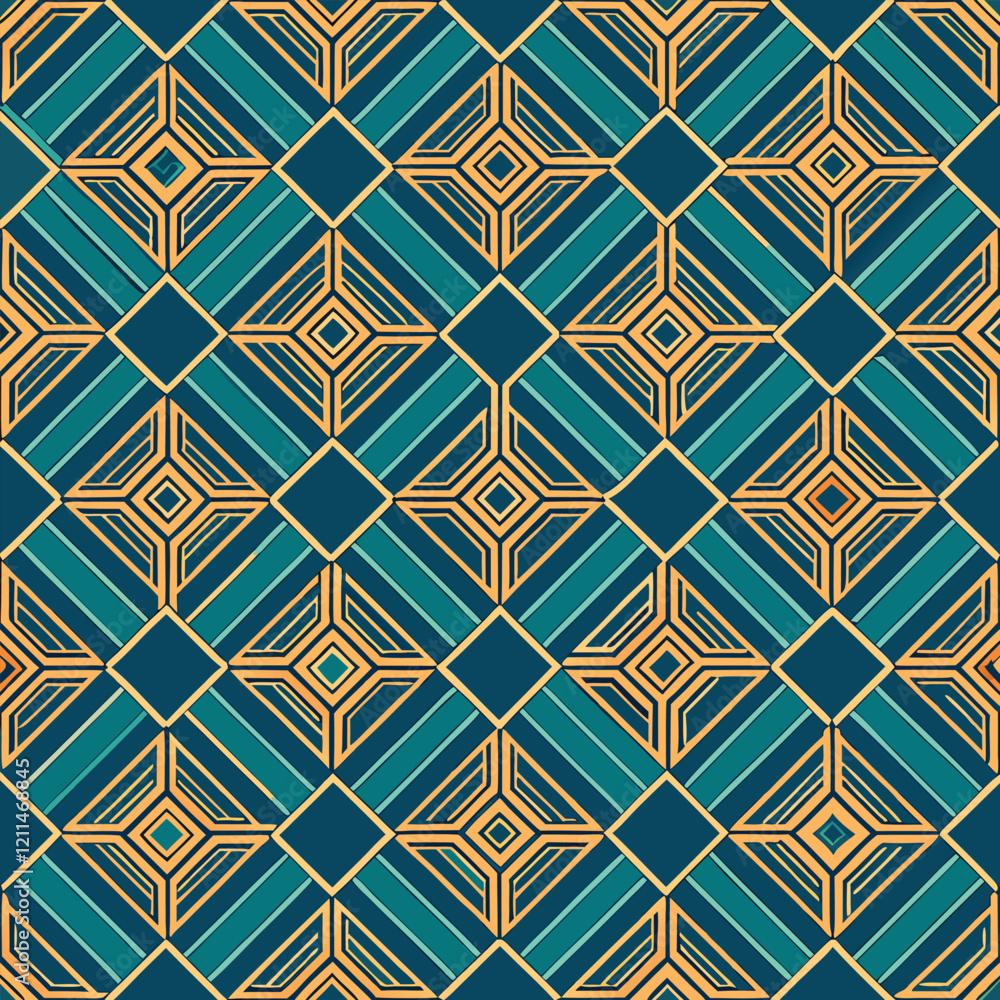Fototapeta premium Seamless Cubes Vector Background: Repeating Lined Boxes Pattern for Modern Geometric Designs