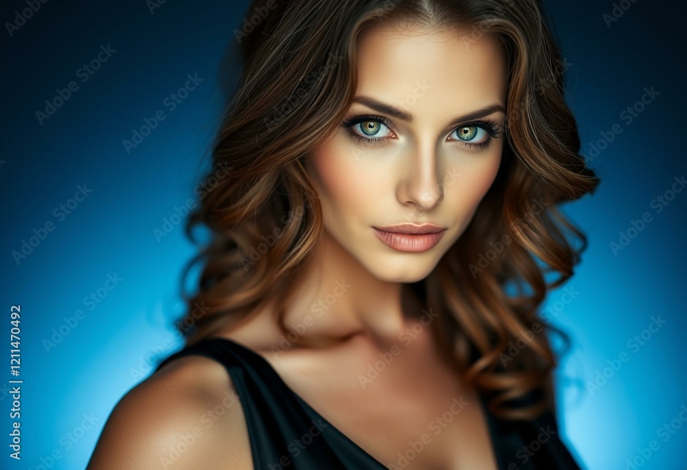 Glamorous woman in black evening gown Glamorous woman in black evening gown