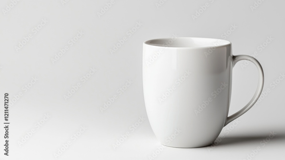 White mug on white background; studio shot; mockup for branding White mug on white background; studio shot; mockup for branding