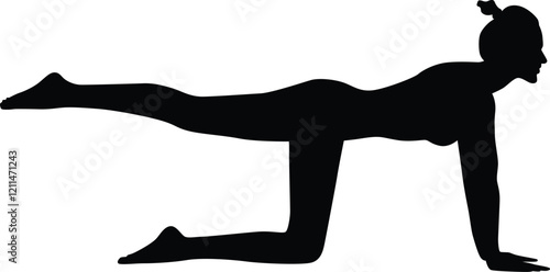 Women in yoga pose silhouette illustration