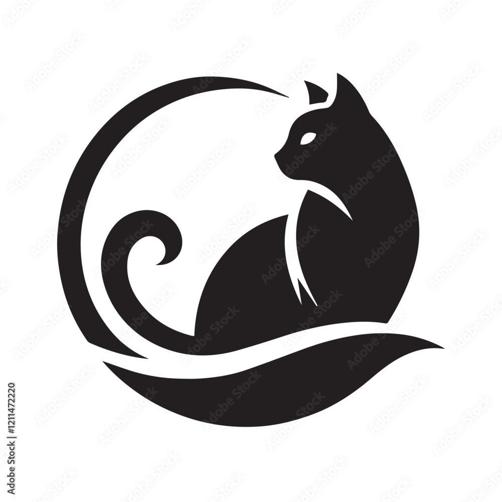 Cute Black Cat Silhouette, Perfect for Pet Lovers Cute Black Cat Silhouette, Perfect for Pet Lovers