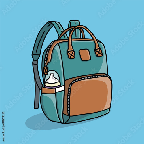 Modern diaper backpack for mom