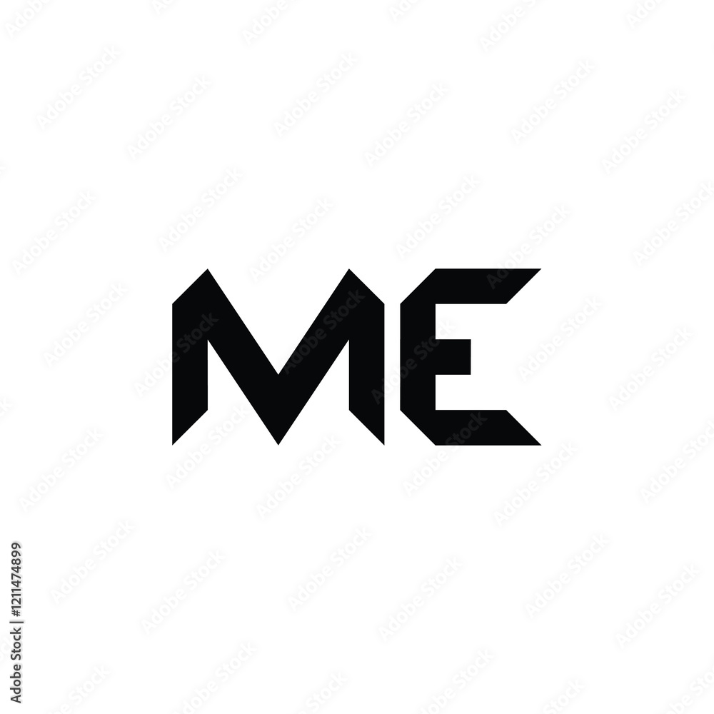 ME monogram logo design letter text name symbol monochrome logotype alphabet character simple logo ME monogram logo design letter text name symbol monochrome logotype alphabet character simple logo