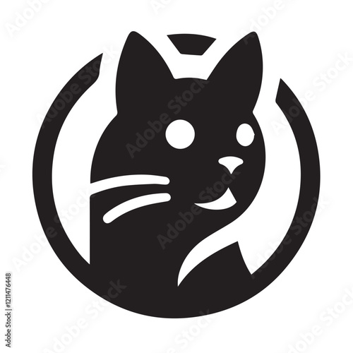 Cute Black Cat Silhouette, Perfect for Pet Lovers