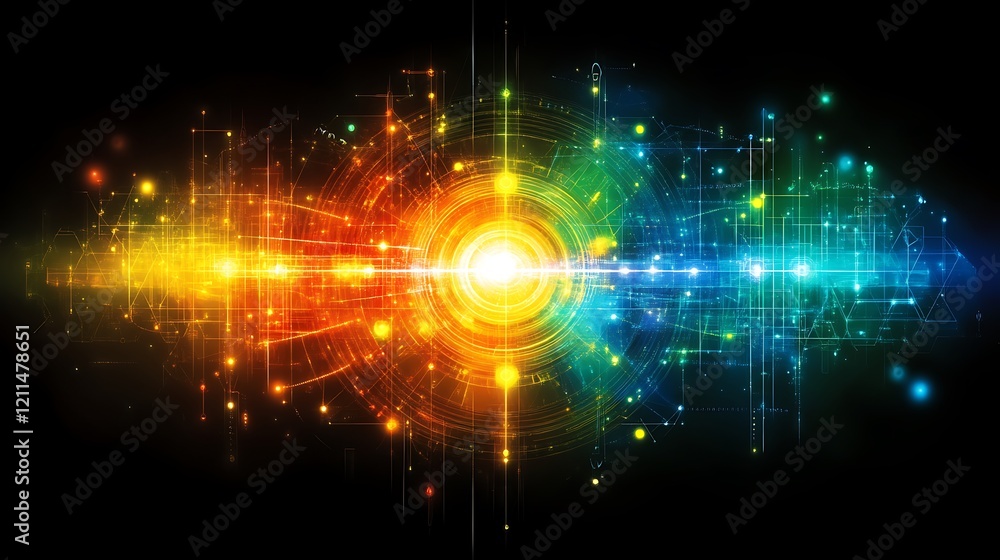 Fototapeta premium Abstract Digital Network Technology Data Visualization