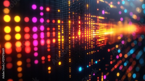 Wallpaper Mural Abstract Digital Waveform: Vibrant Neon Lights Torontodigital.ca