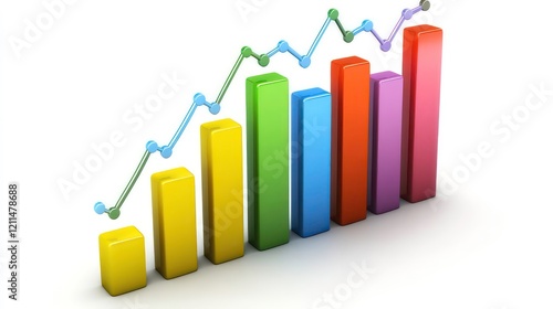 Colorful 3D bar graph showing upward trend, growth, and success. Free Download Colorful 3D bar graph showing upward trend, growth, and success. - GFXLoad