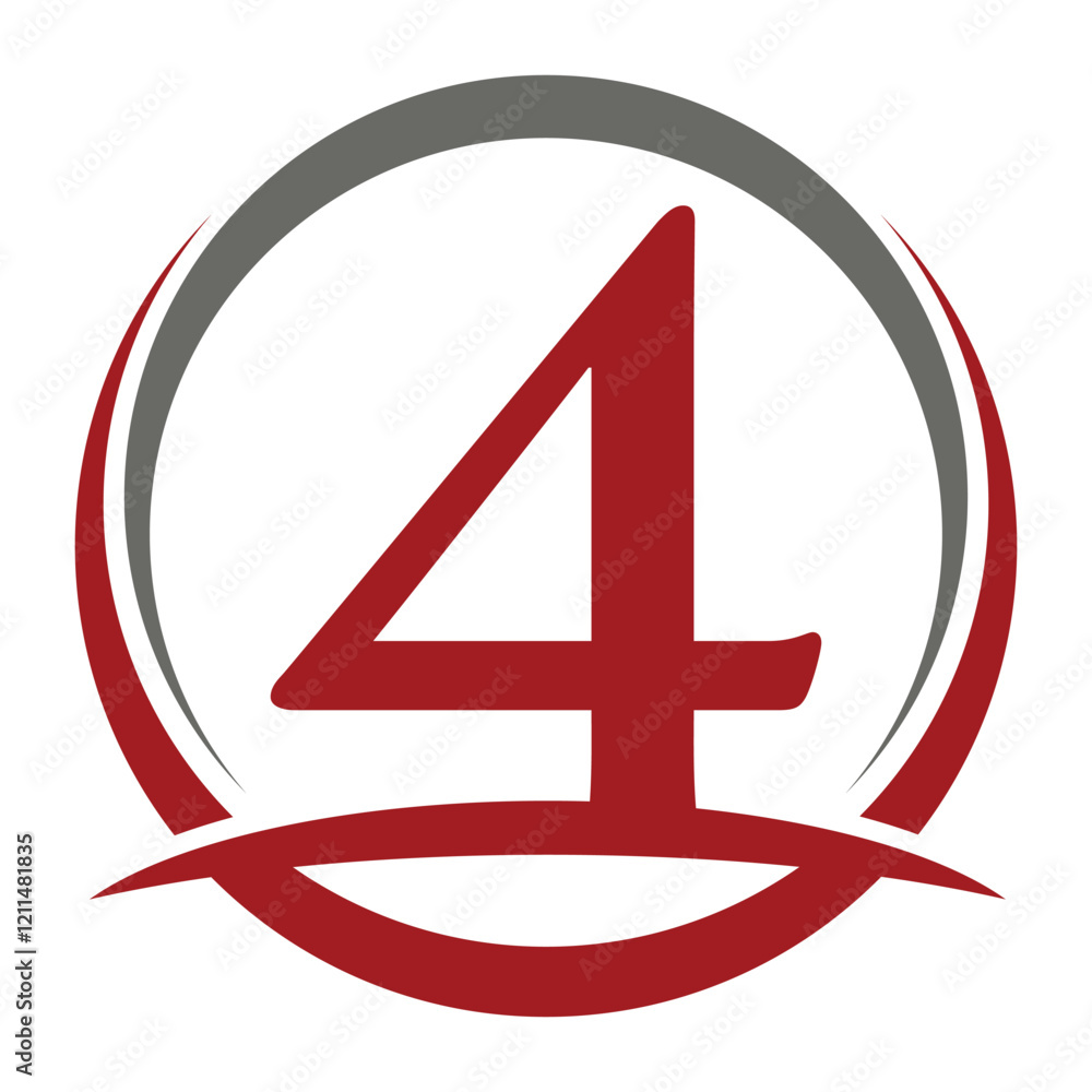 number 4 flat design swoosh template 1 number 4 flat design swoosh template 1