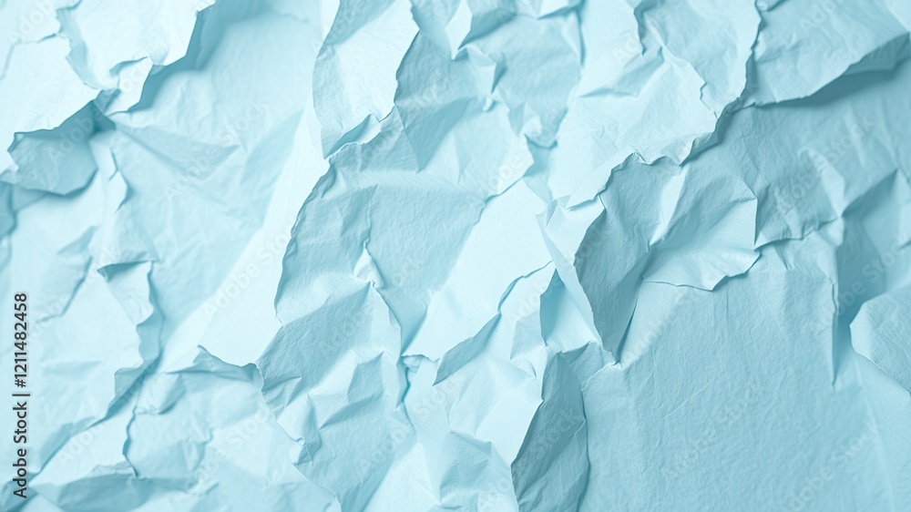 Obraz premium Light Blue Crumpled Paper Texture - High Resolution Image