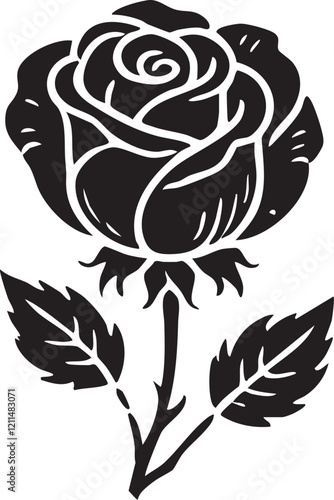 nice Rose silhouette vector art illustration