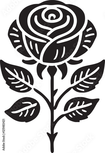 nice Rose silhouette vector art illustration