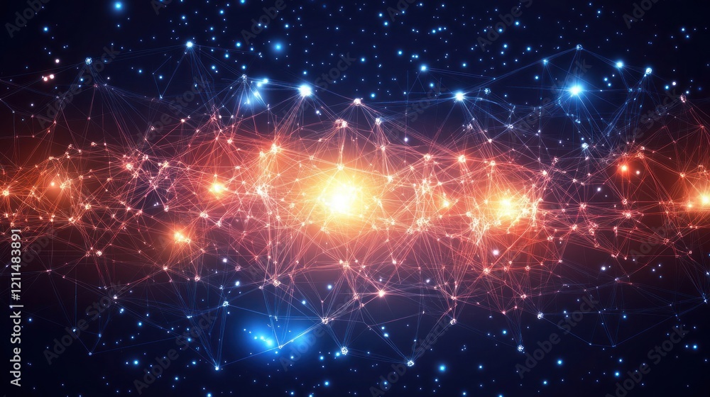 Obraz premium Abstract Network Galaxy Digital Background