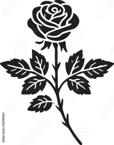 nice Rose silhouette vector art illustration