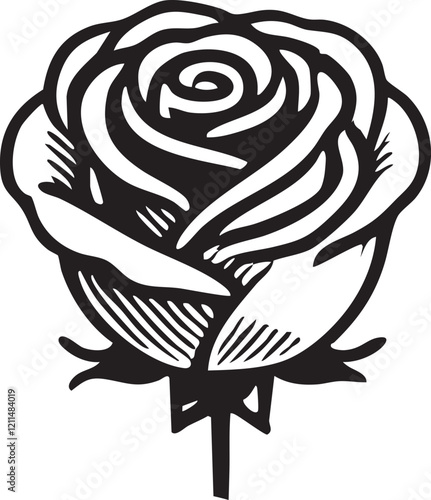 nice Rose silhouette vector art illustration