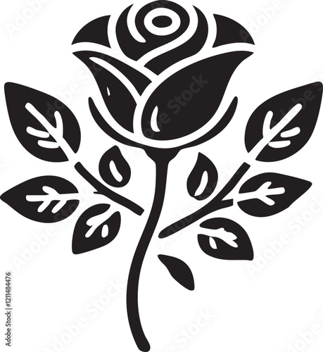 nice Rose silhouette vector art illustration