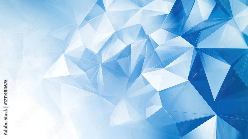 Abstract Blue Crystal Geometric Design: Low Poly Background Abstract Blue Crystal Geometric Design: Low Poly Background