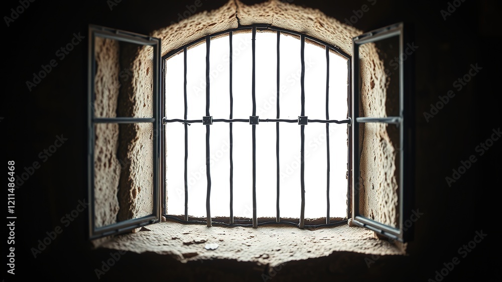Medieval Castle Window, Bright Colors, Dramatic Light Medieval Castle Window, Bright Colors, Dramatic Light