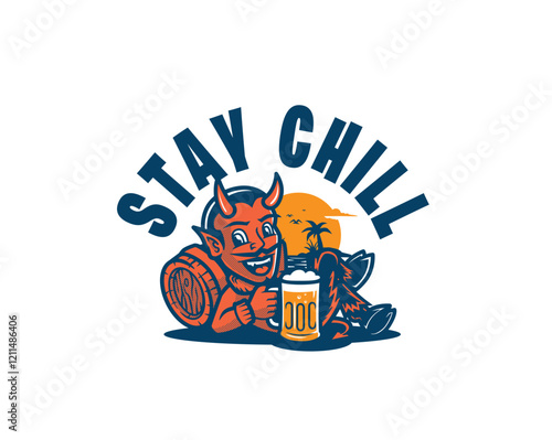 demon stay chill drink beer logo